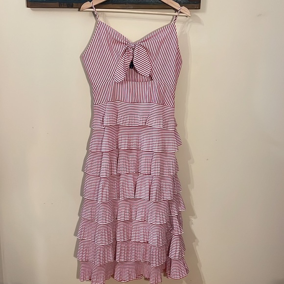 Chapter Stripes Tiered Ruffle Dress with Cut Out Size Medium - Picture 7 of 16
